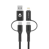 Volkano Weave Series 4-in-1 Charge and Data Cable VK-20170-BK