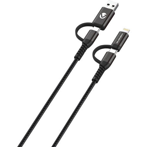 Volkano Weave Series 2-pack 4-in-1 Charge and Data Cable VK-20172-BK