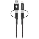 Volkano Weave Series 2-pack 4-in-1 Charge and Data Cable VK-20172-BK