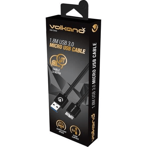 VolkanoX Data Series USB 3.0 Micro USB Cable 1.8m VK-20202-BK