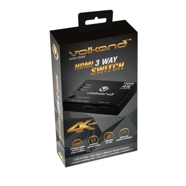 VolkanoX Define Series 3-Way HDMI Switch VK-20211-BK