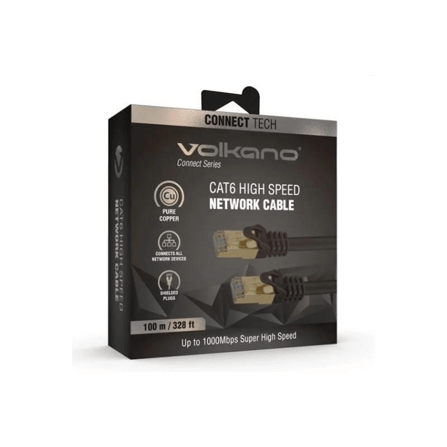 Volkano Connect Series CAT6 Network Cable 100m VK-20224-BK