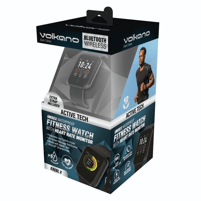 Volkano Active Tech Excel 2 Series Waterproof Fitness Watch VK-5064-BK