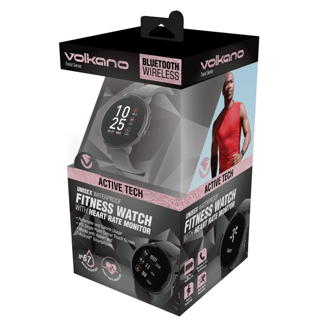 Volkano Active Tech Trend Series Watch with Heart Rate Monitor Black VK-5073-BK