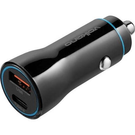 Volkano Cruise Series Car Charger with P.D. and USB Q.C. VK-8049-BK