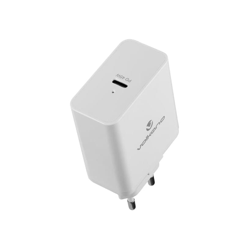 Volkano Potent Plus Series 45W Compact PD Wall Charger White VK-8054-WT