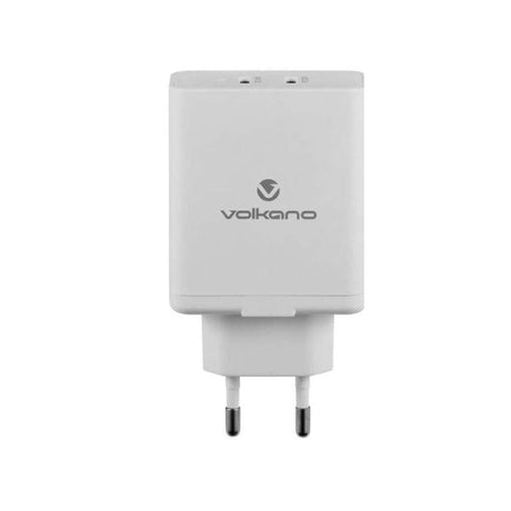 Volkano Potent Duo Series 65W Dual PD Compact Wall Charger VK-8055-WT