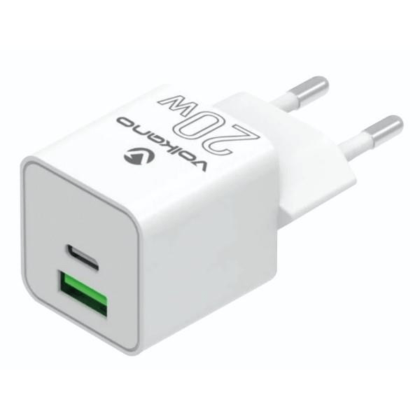 Volkano Dyna Duo 20W PD and Q.C 3.0 Wall Charger VK-8058-WT