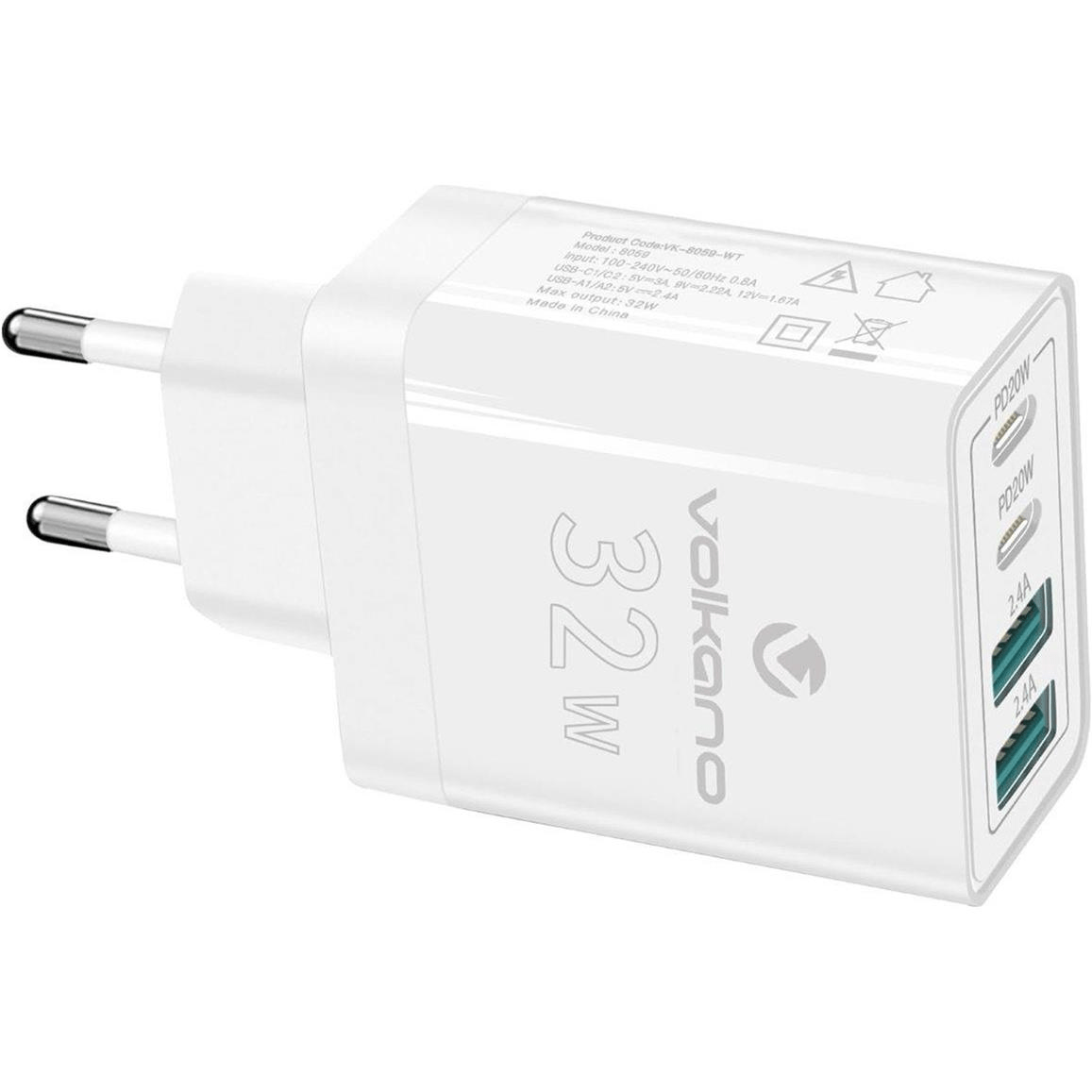 Volkano Quad Series 2 Charger Adapter VK-8059-WT