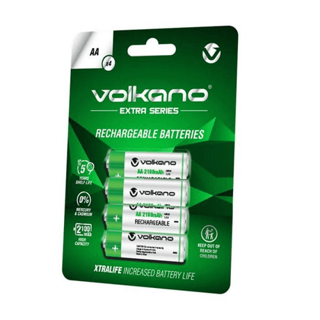 Volkano Extra Series AA Rechargeable Batteries 4-pack VK-8102-GN