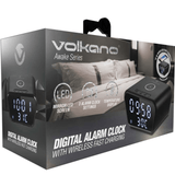 Volkano Awake Series Alarm Clock with Wireless Charging Black VK-8250-BK