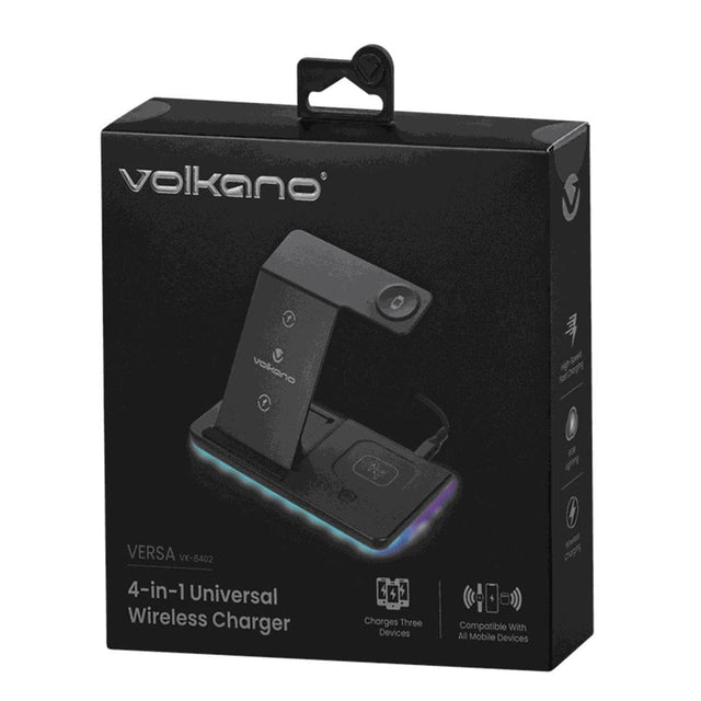 Volkano Versa Series 4-in-1 Wireless Charger VK-8402-BK