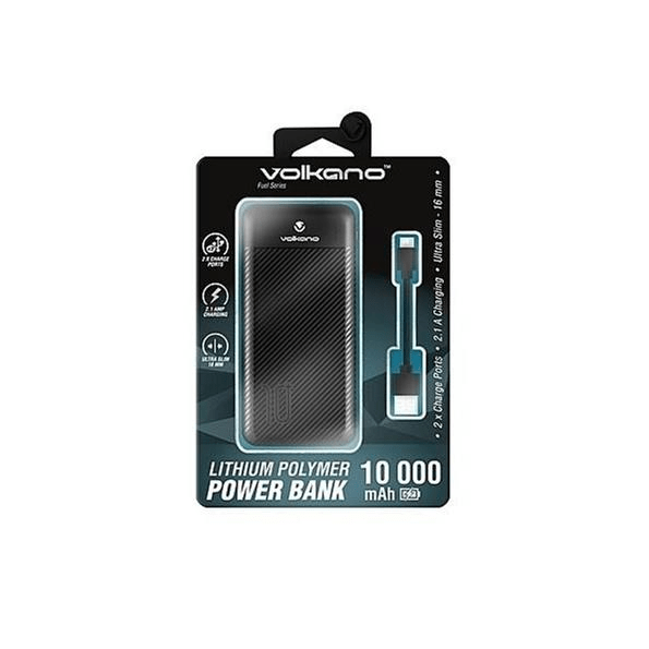 Volkano Fuel Series 10000mAh Powerbank Black VK-9014-BK(V2)