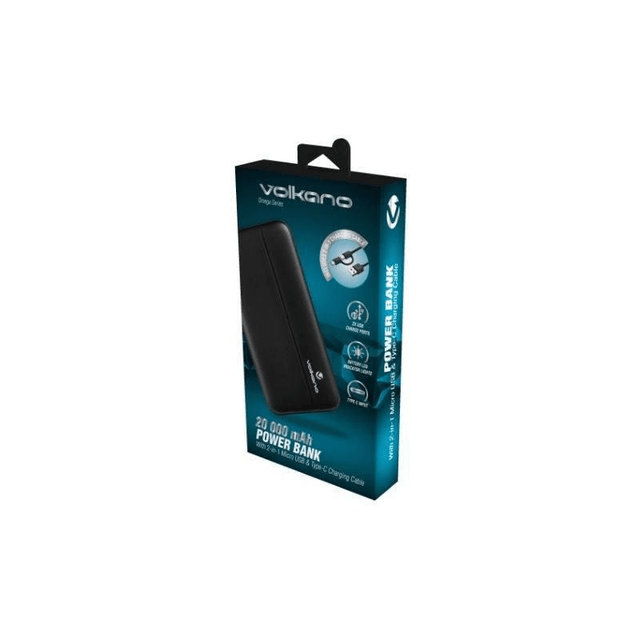 Volkano Omega Series 20,000mAh Powerbank Black VK-9016-BK