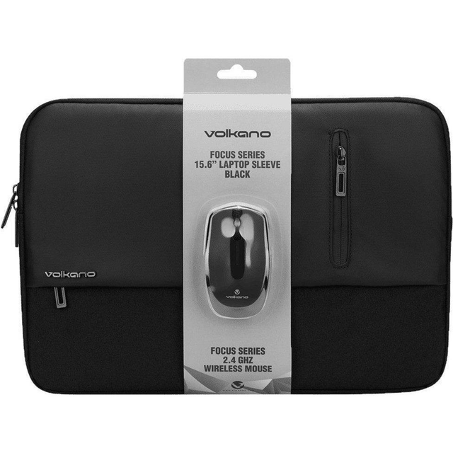 Volkano Focus Series 15.6-inch Notebook Sleeve and Wireless Mouse VK-9195-BK