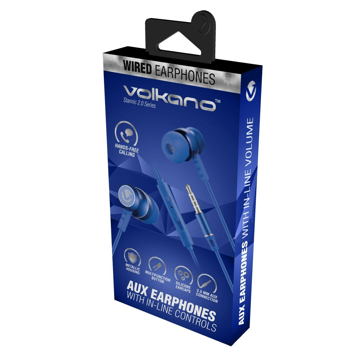 Volkano Stannic Series Wired Earphones with Mic Blue VSN202-B(V2)