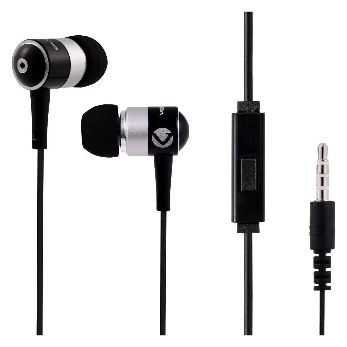 Volkano Stannic Series Earphones with Mic Black VSN202-BLK(V2)