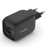 Belkin BoostCharge Pro 65W Dual-port USB Type-C GaN with PPS Wall Charger Black WCH013VFBK