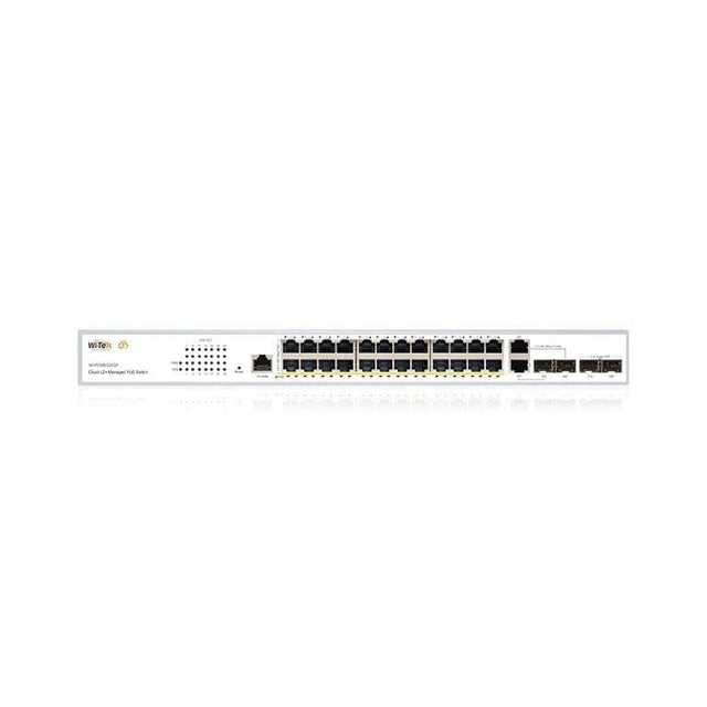 Wi-Tek 24-port GbE PoE+ Cloud L2+ Managed Switch with 2x Combo and 2x SFP Ports WI-PCMS328GF