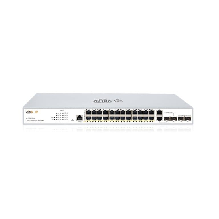 Wi-Tek 24-port GbE PoE+ Cloud L2+ Managed Switch with 2x Combo and 2x SFP Ports WI-PCMS328GF