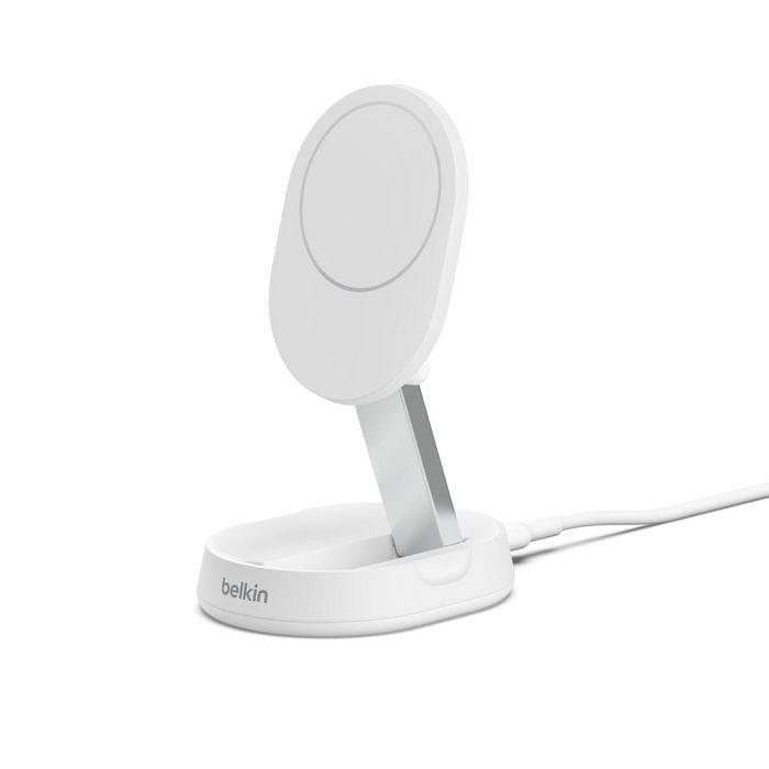 Belkin BoostCharge Pro 15W Adjustable Wireless Magnetic Charging Station with Qi2 - White WIA008VFWH