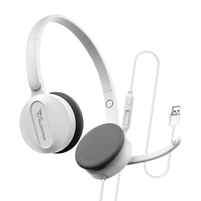 Alcatroz XP-3U USB Wired Headset with Microphone White XP3UWHT