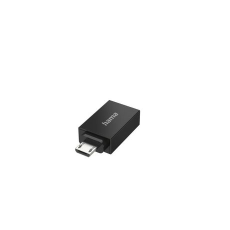 Hama Micro-USB Plug to USB Socket OTG Adapter Black 00200307