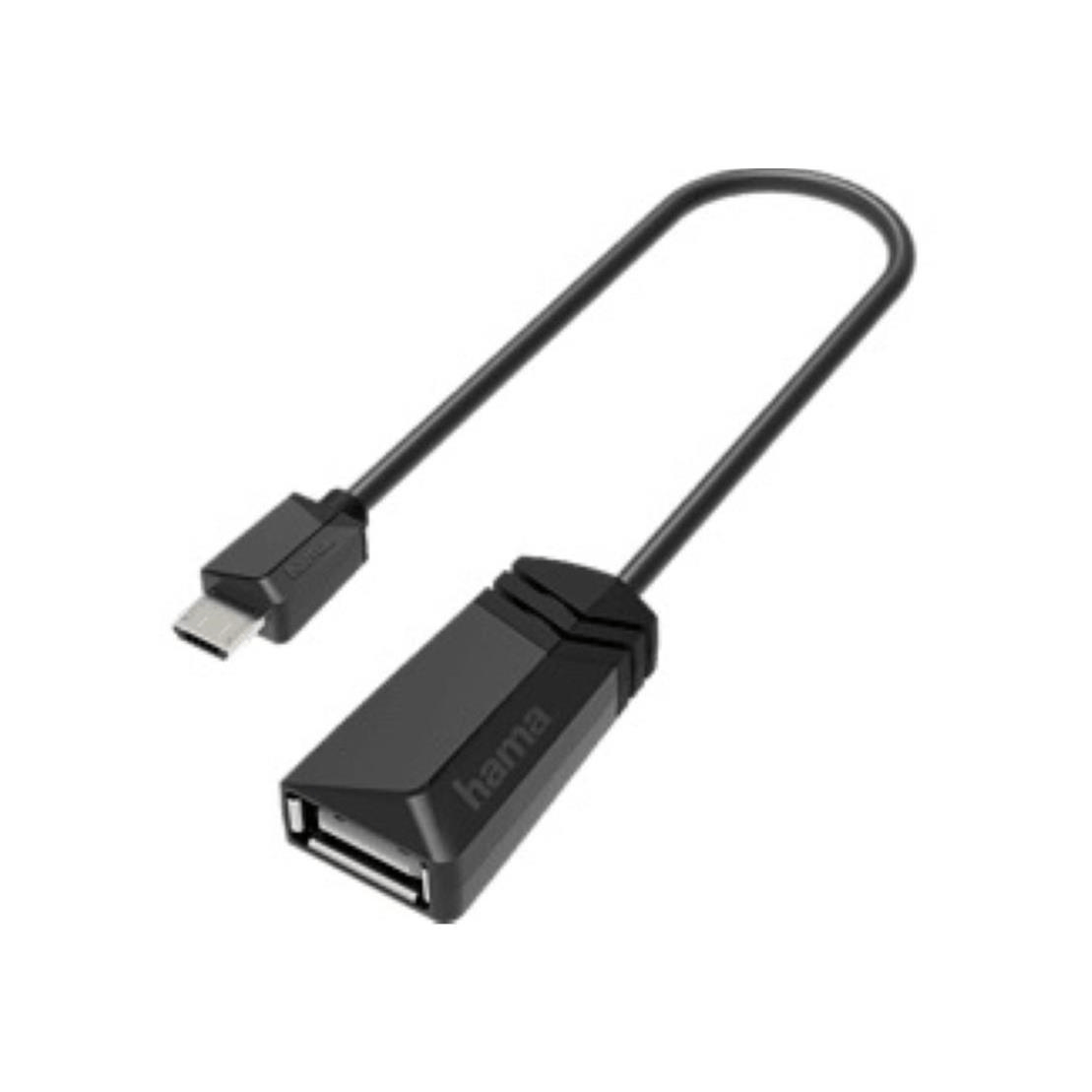 Hama Micro-USB Plug to USB Socket OTG Adapter Black 00200308