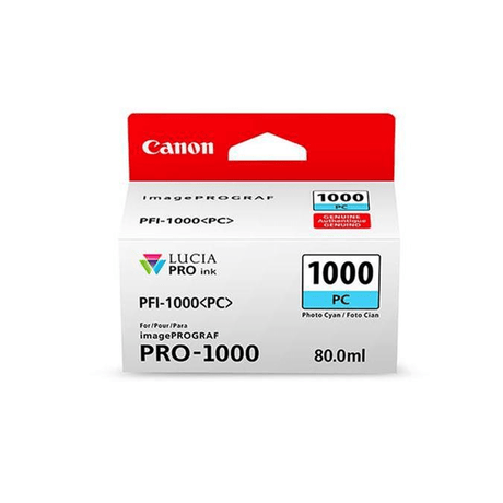 Canon PFI-1000 Photo Cyan Printer Ink Cartridge Original 0550C001 Single-pack