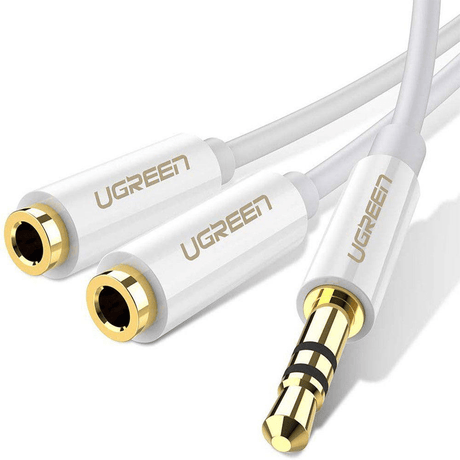 UGreen 3.5mm M to 2xF Audio Split Cable White 10739