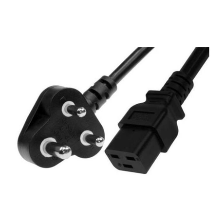 RCT 3pin SA Plug to IEC C19 Input Power Cord 108-10072-01