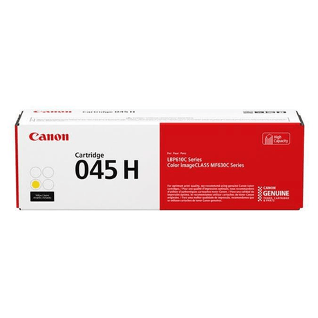 Canon 045H Yellow Toner Cartridge 2,200 Pages Original 1243C002 Single-pack