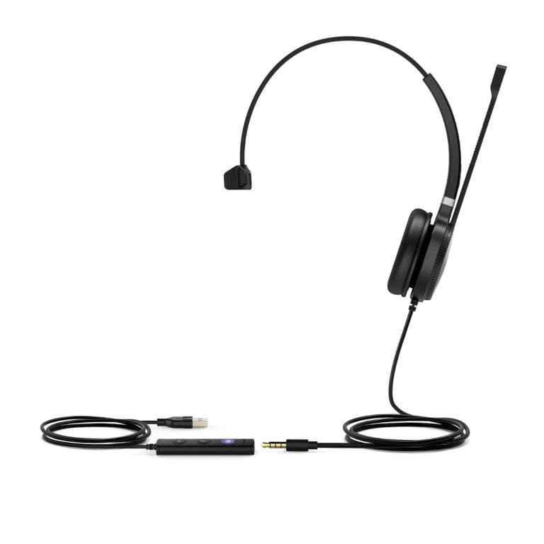 Yealink UH36 Mono Wired Headset with 3.5mm to USB Connection Microsoft Teams Edition 1308010