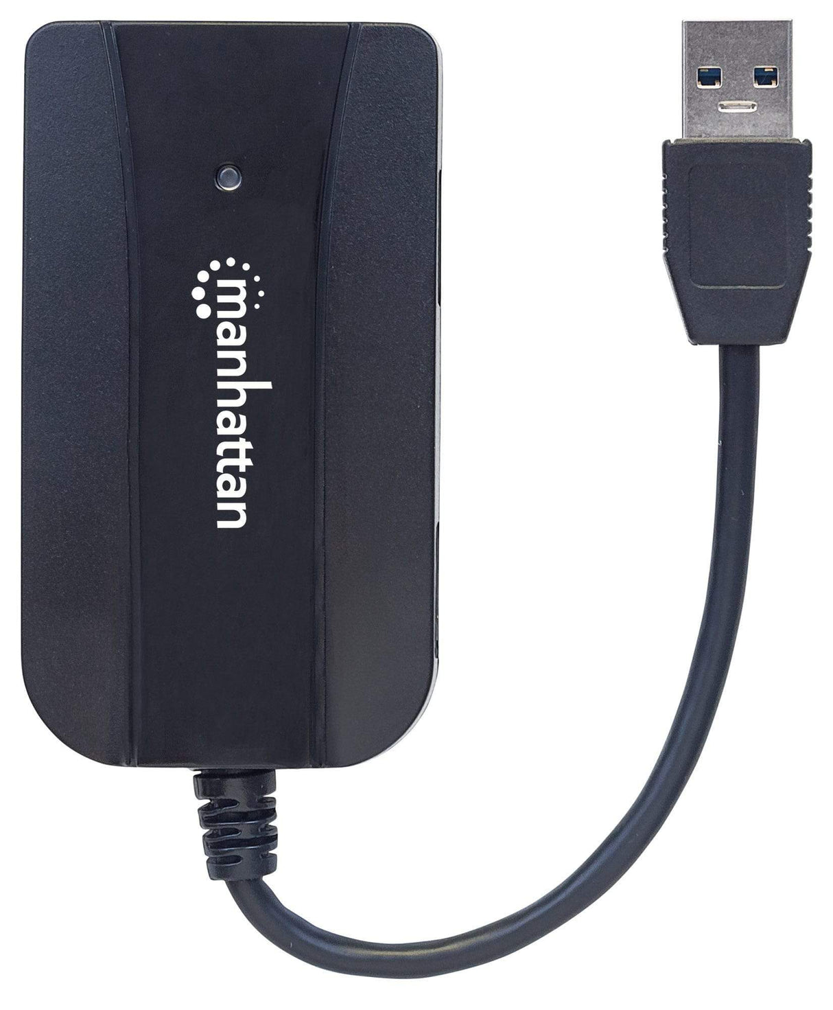 Manhattan Superspeed USB 3.0 Hub and Card Readerwriter Black 163590