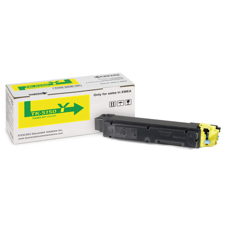 Kyocera TK-5150Y Yellow Toner Kit Cartridge 10,000 Pages Original 1T02NSANL0 Single-pack