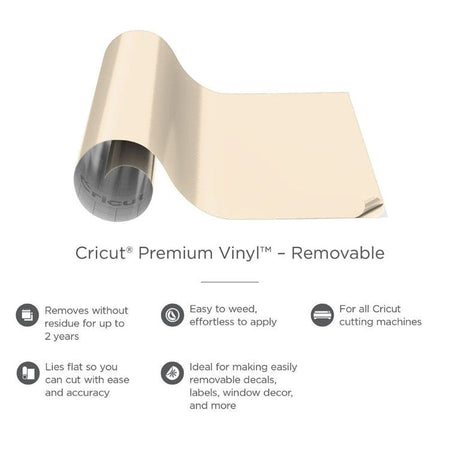 Cricut Premium Vinyl 30x122cm 1-sheet Cream Removable 2004306