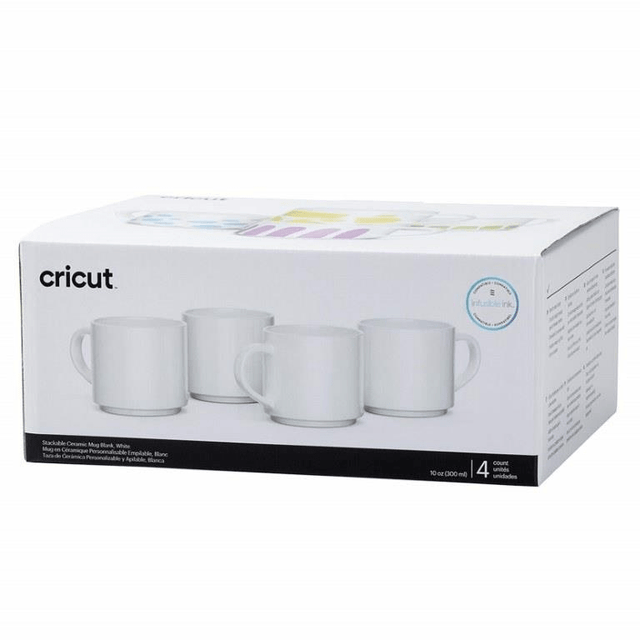 Cricut 4-pack 295ml Stack Ceramic Mugs Blank White 2009392