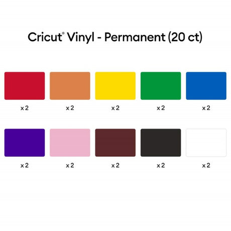 Cricut Permanent Vinyl 30.5x30.5cm 20-sheet Rainbow 2009649