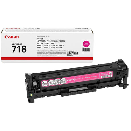 Canon CRG-718 M Magenta Toner Cartridge 2,900 Pages Original 2660B002 Single-pack