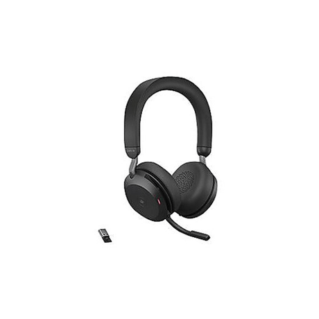 Jabra Evolve2 75 Headset Wireless Head-band Office/Call Center Bluetooth Charging Stand Black 27599-999-989