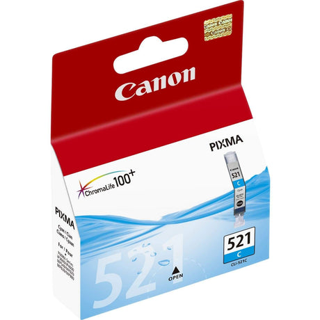 Canon CLI-521 Cyan Printer Ink Tank Cartridge Original 2934B005 Single-pack