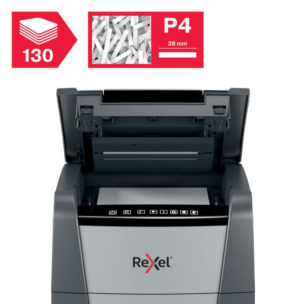 Rexel Optimum Auto Feed+ 130 Sheet Automatic Cross Cut P4 Paper Shredder