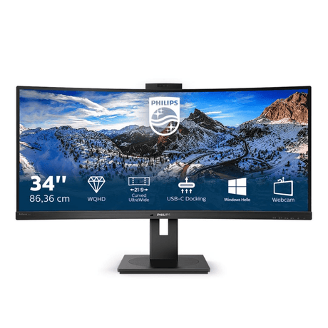 Philips P-line 34-inch 3440 x 1440p WQHD 21:9 100Hz 4ms VA-LCD LED Curved UltraWide Monitor 346P1CRH