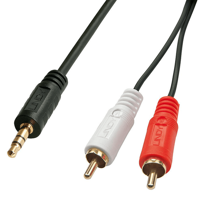 Lindy 5m Premium Audio Cable 2x Phono 3.5mm 35683