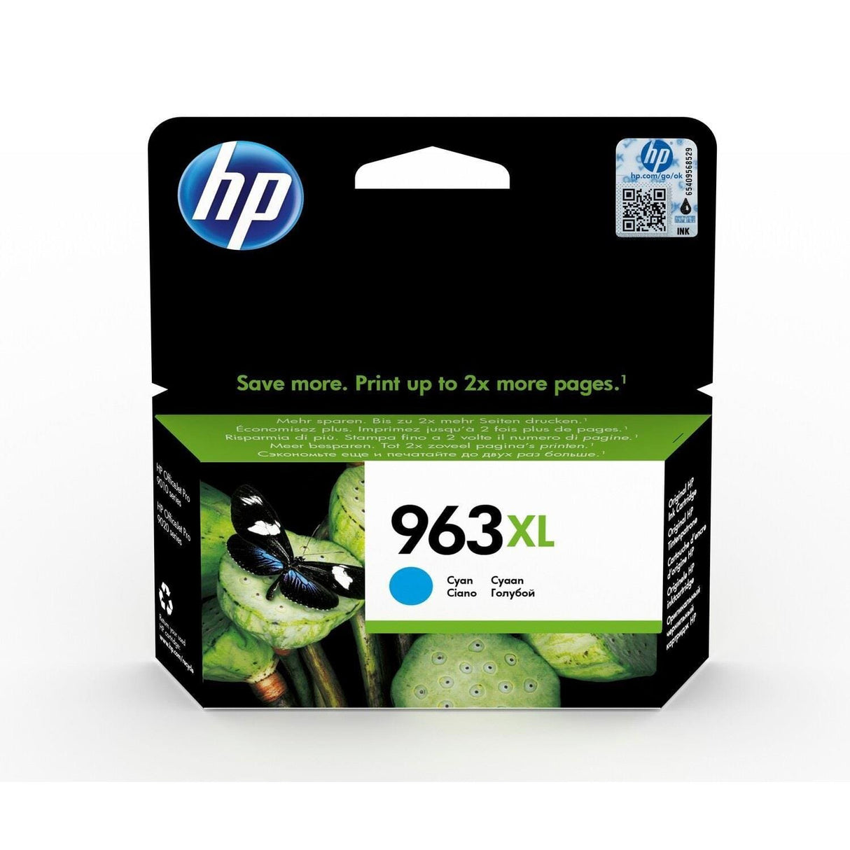 HP 963XL Cyan High Yield Printer Ink Cartridge Original 3JA27AE Single-pack