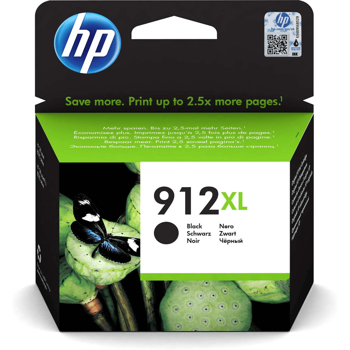 HP 912XL Black High Yield Printer Ink Cartridge Original 3YL84AE Single-pack