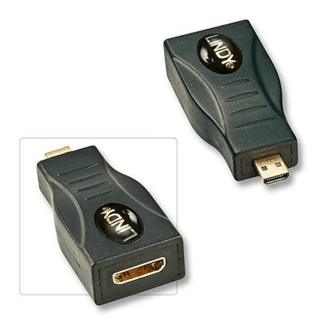 Lindy Mini HDMI-to-Micro HDMI Adapter Mini/Micro Micro Black 41296