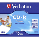 Verbatim 700MB 52x CD-R Printable 10-pack 43325