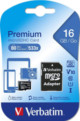 Verbatim Premium Memory Card 16GB MicroSDHC Class 10