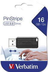 Verbatim PinStrip 16GB Black USB 2.0 Type-A USB Flash Drive 49063